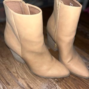 Buckle Leather Heeled Booties